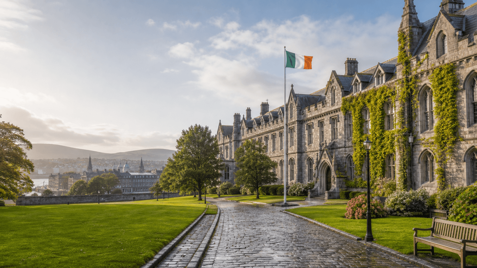 City view representing Ireland as a study destination