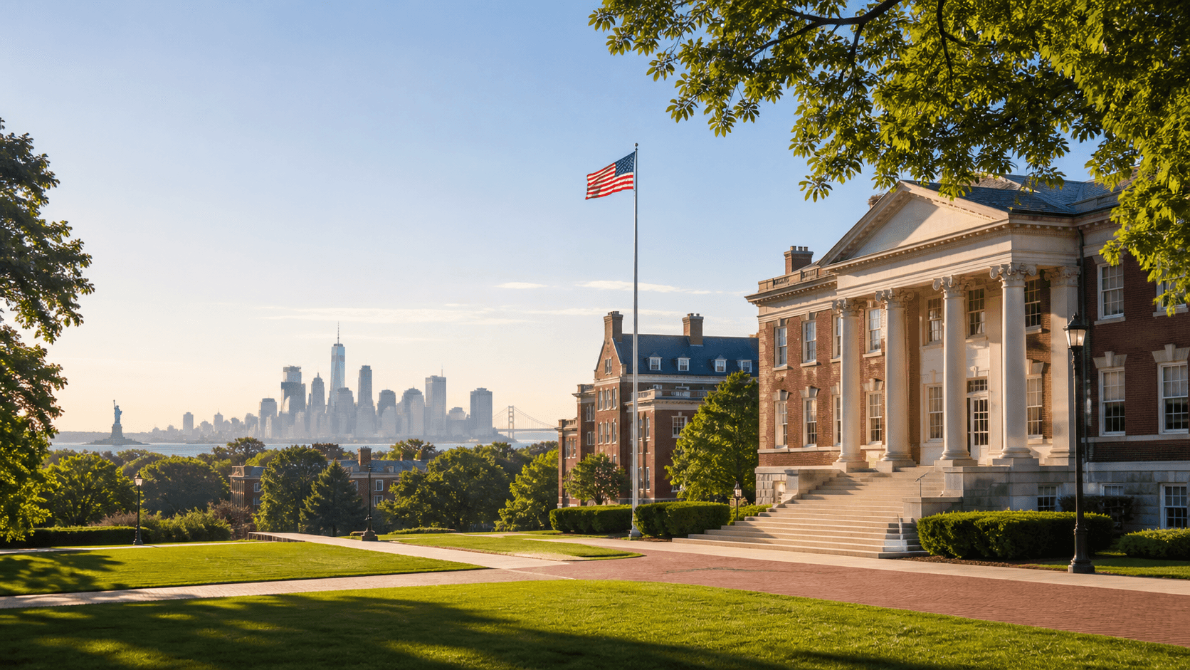 City view representing the United States as a study destination